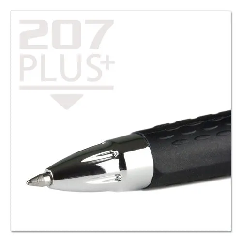 207 Plus  Gel Pen, Retractable, Medium 0.7 Mm, Assorted Ink Colors, Black Barrel, 6-pack