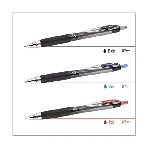 207 Plus  Gel Pen, Retractable, Medium 0.7 Mm, Assorted Ink Colors, Black Barrel, 6-pack