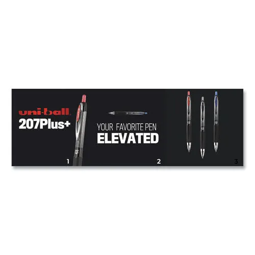 207 Plus  Gel Pen, Retractable, Medium 0.7 Mm, Assorted Ink Colors, Black Barrel, 6-pack