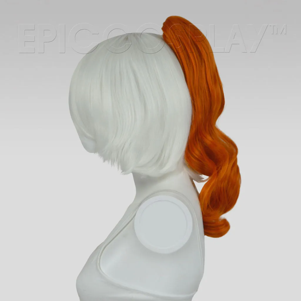 20" Autumn Orange Wavy Curly Ponytail Clipon