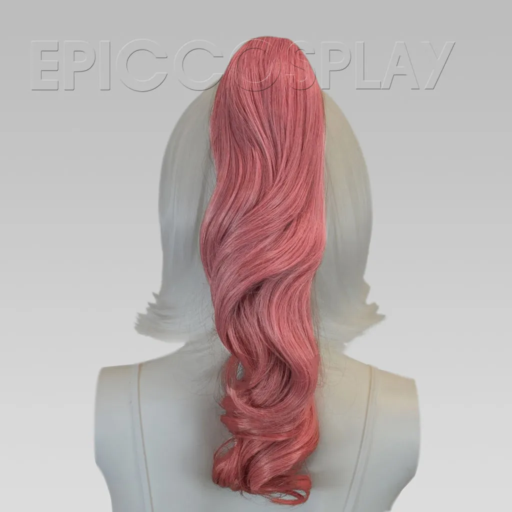 20" Princess Dark Pink Mix Wavy Curly Ponytail Clipon