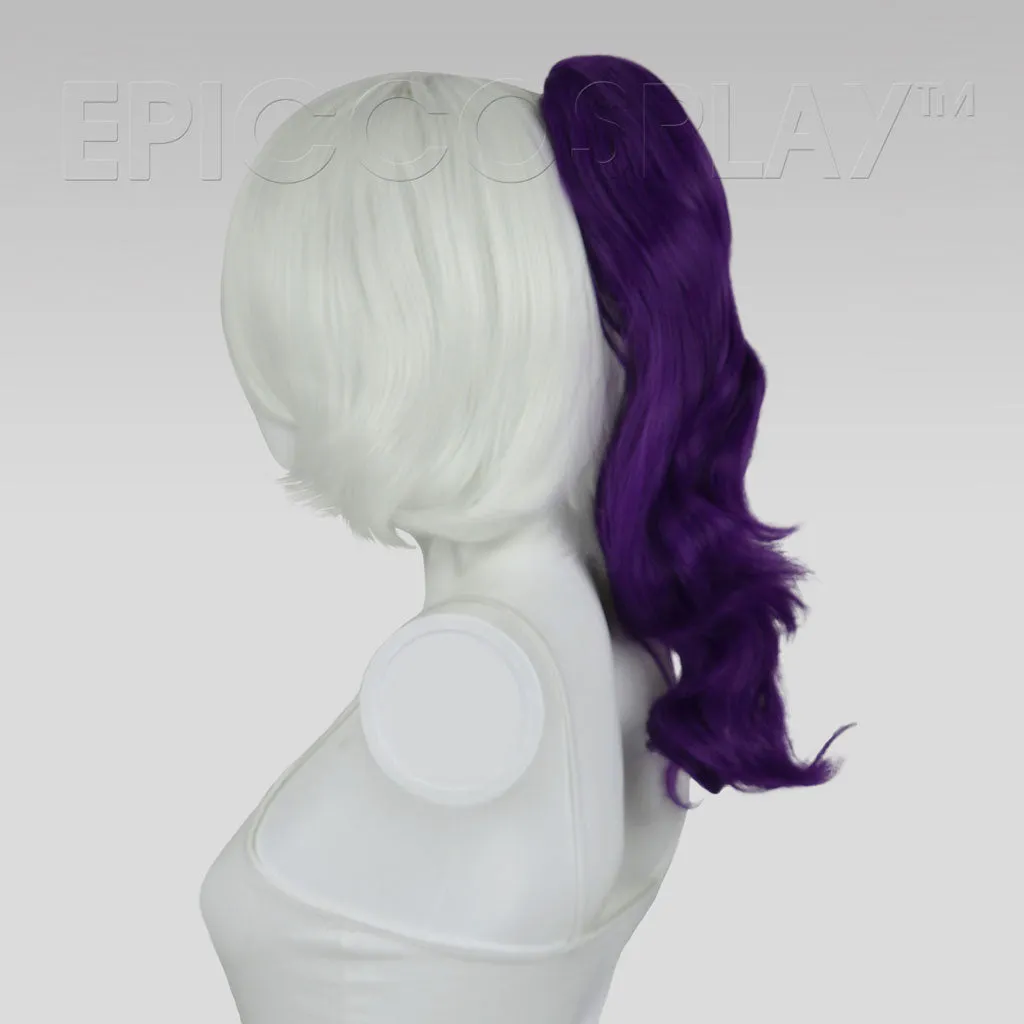 20" Royal Purple Wavy Curly Ponytail Clipon