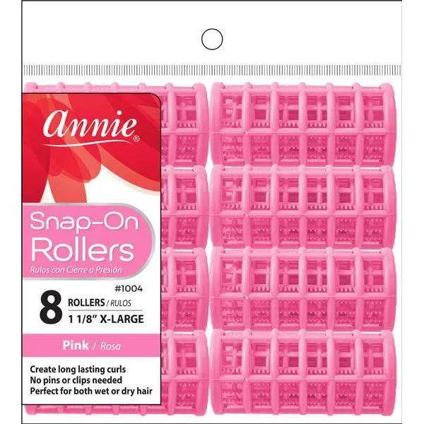 Annie Snap-On Rollers Size XL 8 Count Pink 1004