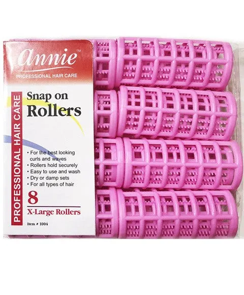 Annie Snap-On Rollers Size XL 8 Count Pink 1004