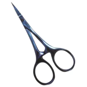 Body Toolz - 3 1/2" Blue Titanium Curved Blade Eyebrow Scissor (2070)