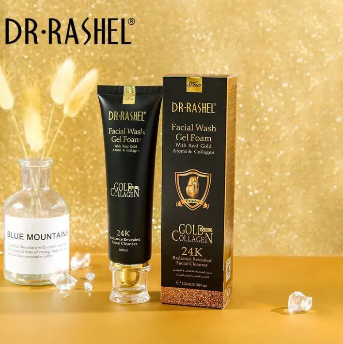 Dr.Rashel 24K Gold Facial Wash Gel Foam With Real Gold Atoms & Collagen DRL-1173