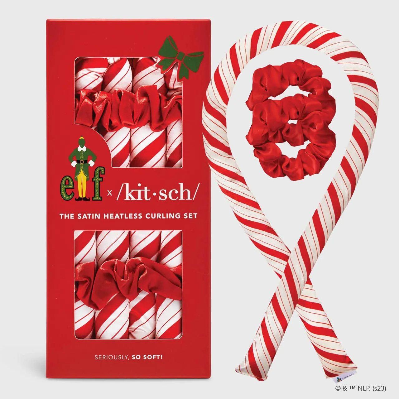 Elf x kitsch Satin Heatless Set- Candy Cane