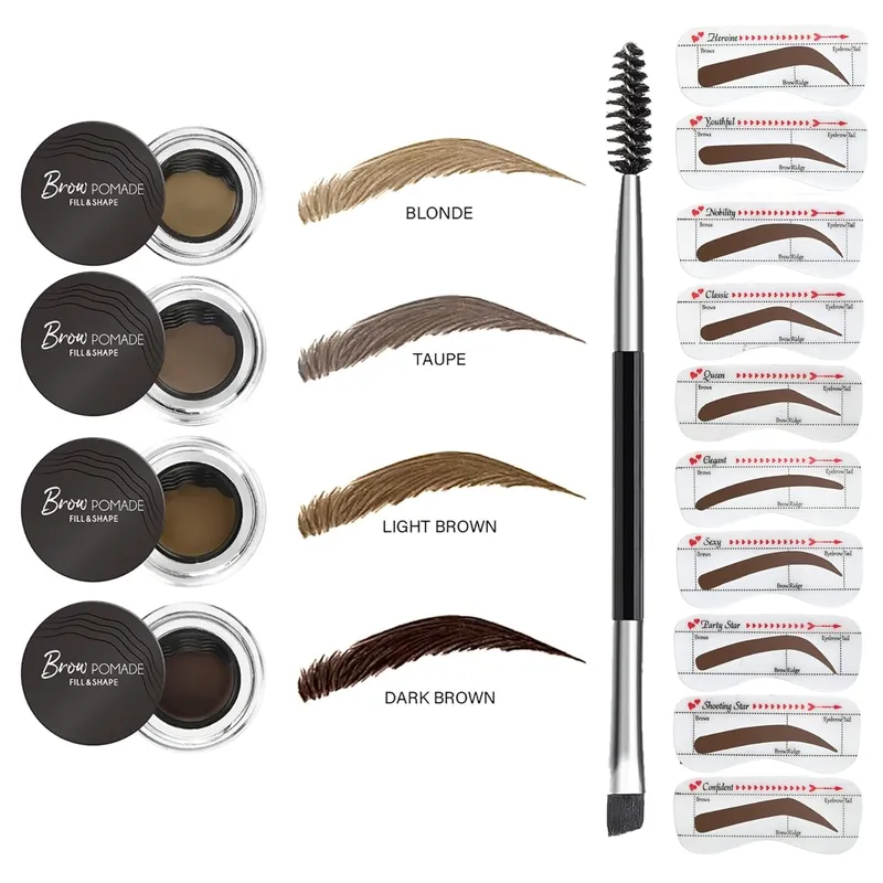 Eyebrow Stamp Pomade Waterproof Stencil Kit