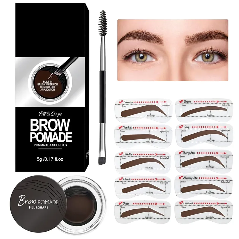 Eyebrow Stamp Pomade Waterproof Stencil Kit