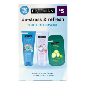 Freeman De Stress & Refresh Face Mask kit 3pcs