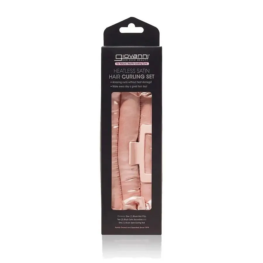 Giovanni Heatless Satin Hair Curling Set, Blush 1 Pack