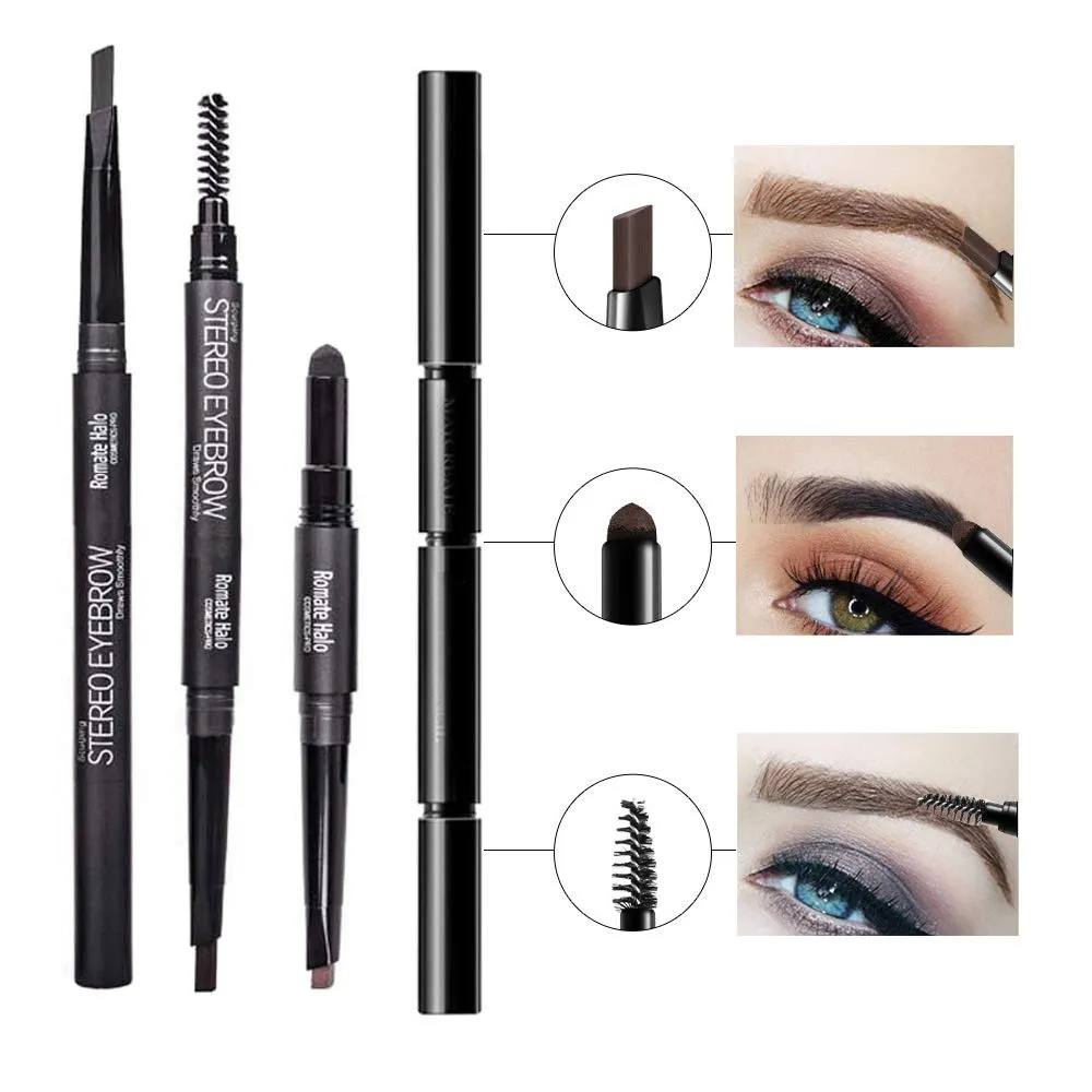 Glamza 3-in-1 Smooth Stereo Eyebrow Pen – Precision, Convenience, and Versatility