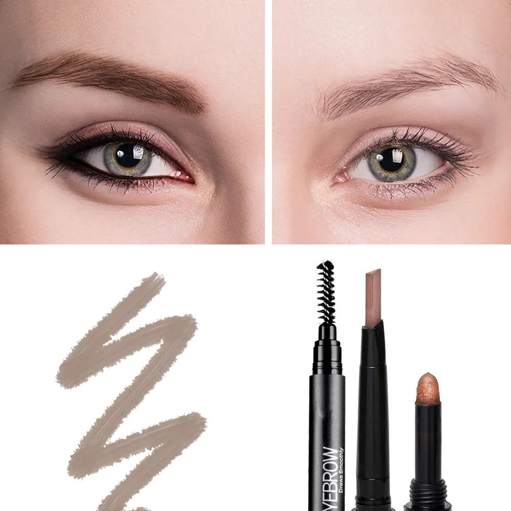 Glamza 3-in-1 Smooth Stereo Eyebrow Pen – Precision, Convenience, and Versatility