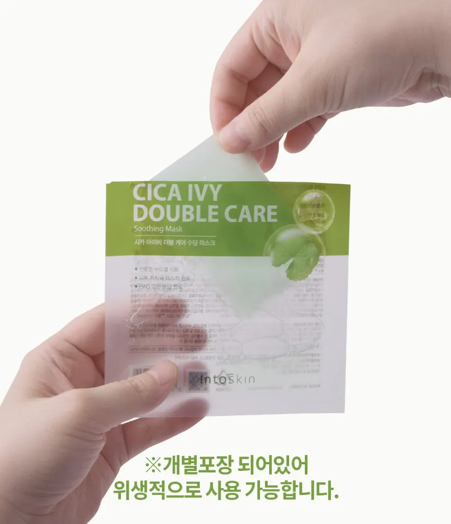 Into Skin Cica Ivy Double Care 30 Sheets Sensitive Skincare Moisture Barrier Soothing Hypoallergenic