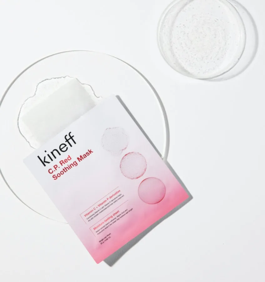 KINEFF C.P. Red Soothing Mask 5pcs Dry Dull Sensitive Skincare Moisture Hyaluronic Acid