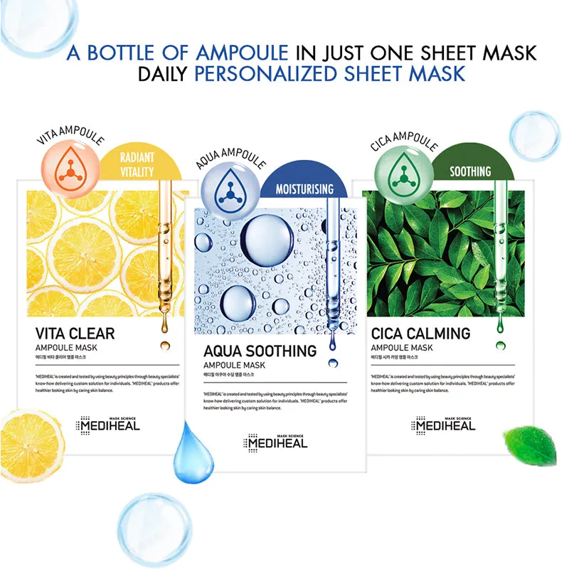 Mediheal Cica Calming Ampoule Mask Box 10s