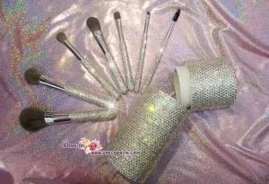 NEW BLING Makeup Comestic Brushes & Holder for Beauty Bedazzled with Rhinestones / Swarovski Foundation Eyelash Eyebrow Eyeshadow Blusher