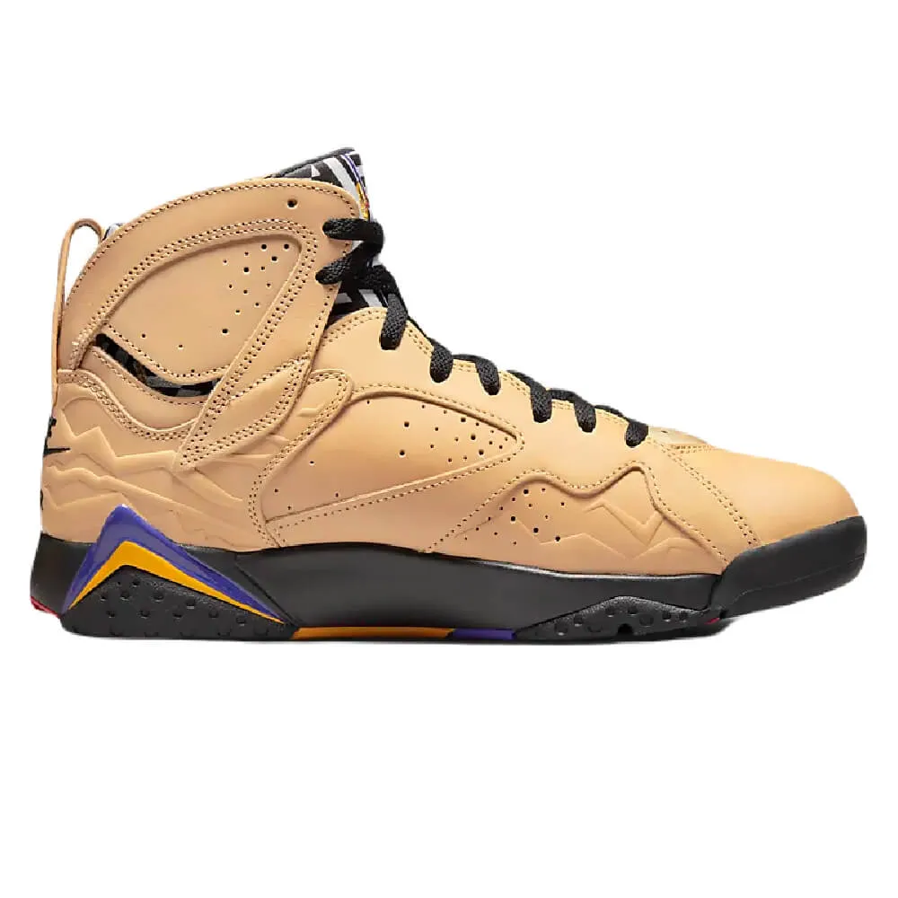 Nike Air Jordan 7 Retro SE Sneakers, Beige/Black/Purple