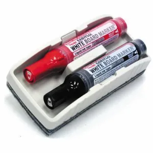 Pentel Mwb-2E Easyflow Whiteboard Marker And Eraser Set Black/Red