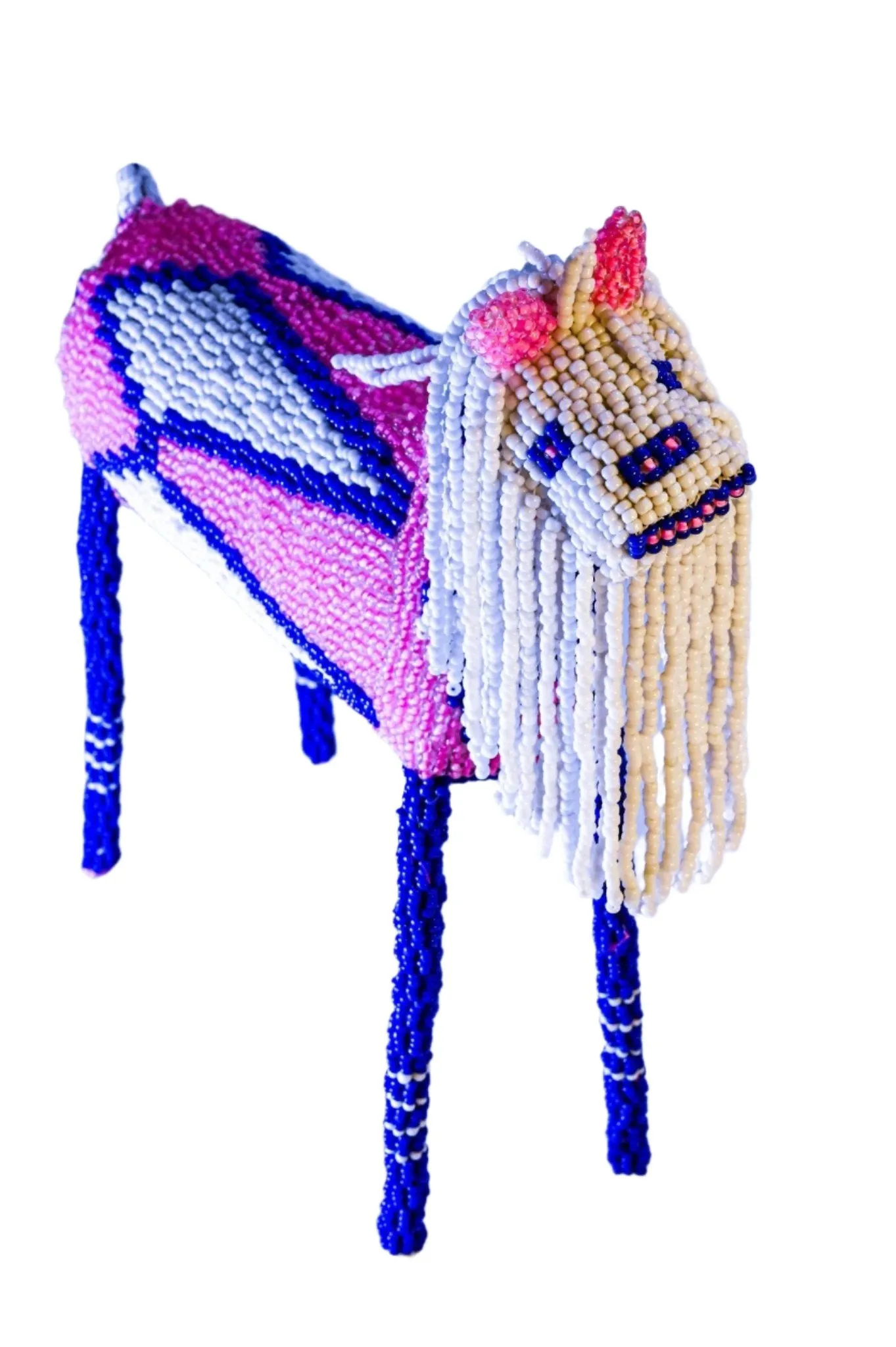 Premiere Pink & Blue Beaded Lion