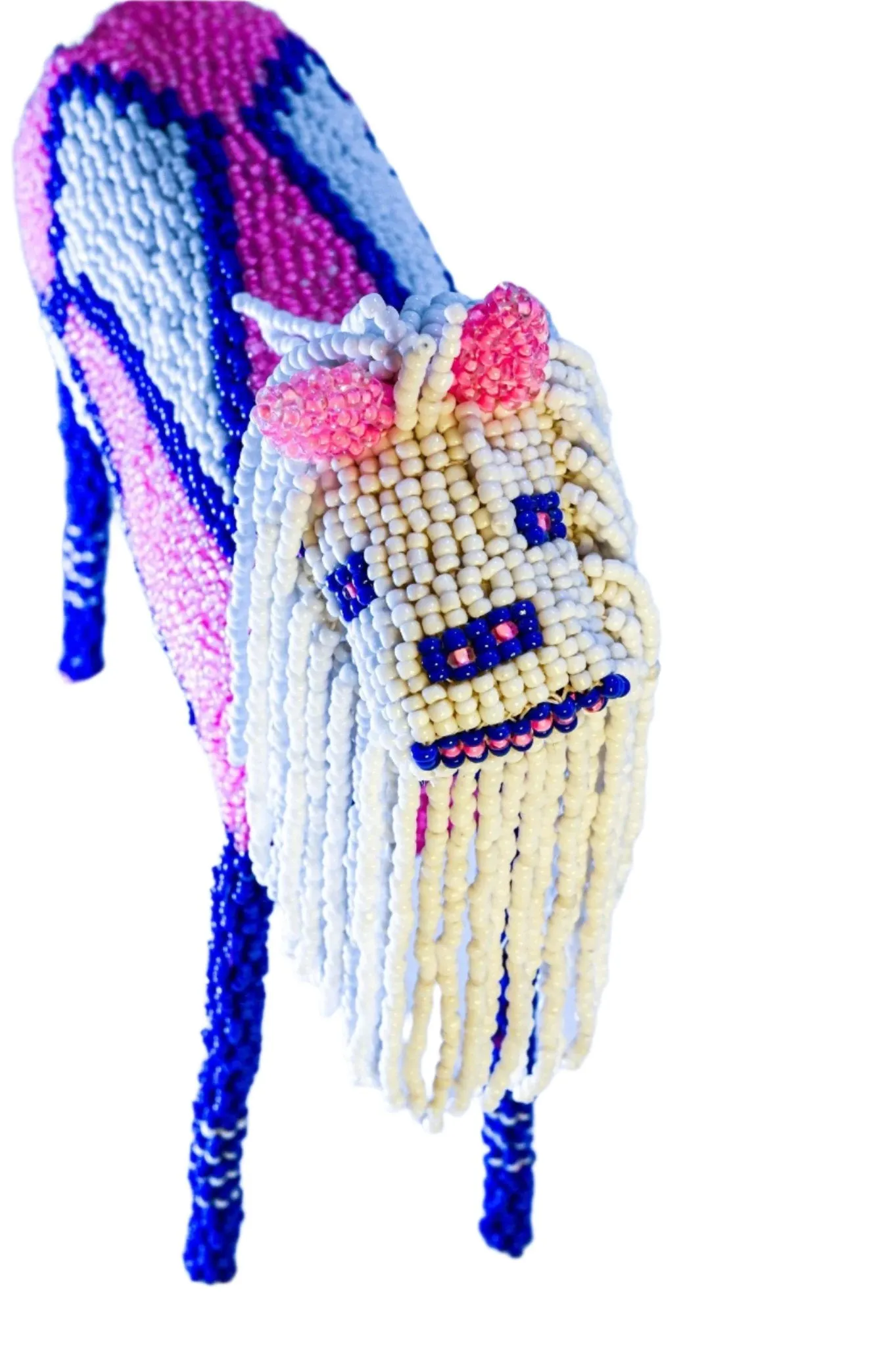 Premiere Pink & Blue Beaded Lion