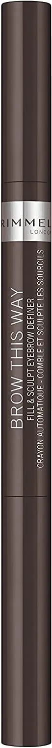 Rimmel London Brow This Way Fill & Sculpt Eyebrow Definer -Dark Brown